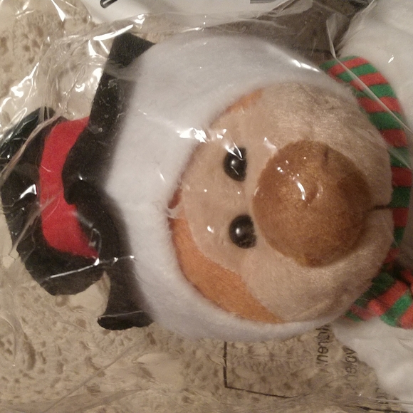 Adorable Plush Snowman Bear with Top-Hat & Scarf - Picture 3 of 7
